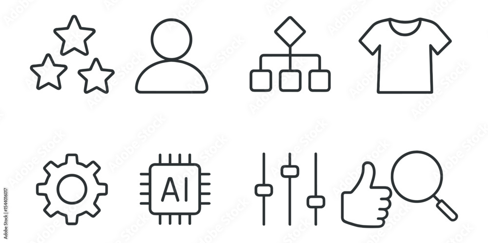 Poster business and technology linear icon set. simple style for modern interfaces