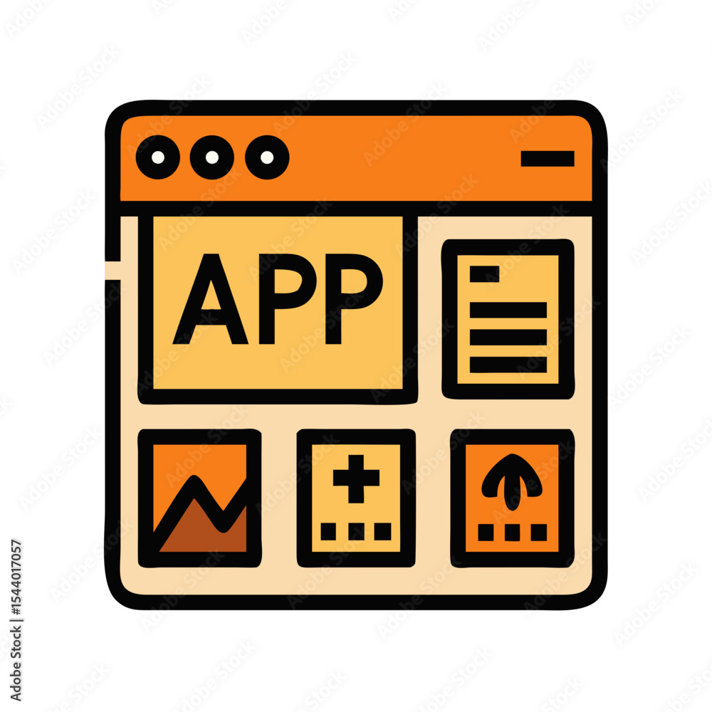 Aufkleber app dashboard icon representing smart control interface with multiple functionalities - smart thermo