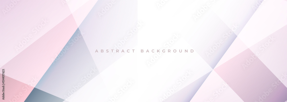Poster white and soft pink shades color modern wide abstract background with geometric polygonal shapes. ve