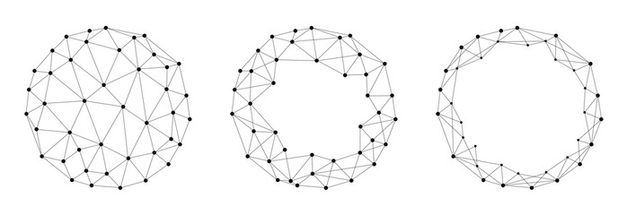 Set of connected black dots, global cloud data concept