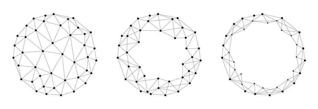 Set of connected black dots, global cloud data concept