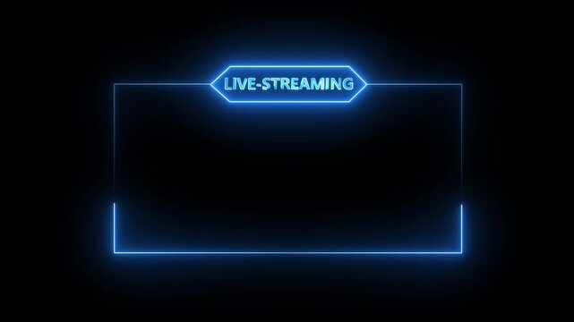 live RCE streaming neon text frame animation box frame neon frame live streaming game live Stream overlay animation for live streaming video Titles 4k animation .