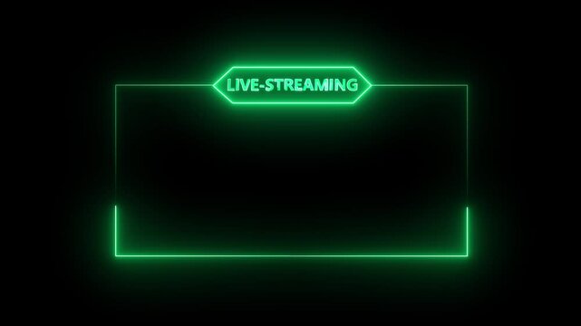 live RCE streaming neon text frame animation box frame neon frame live streaming game live Stream overlay animation for live streaming video Titles 4k animation .