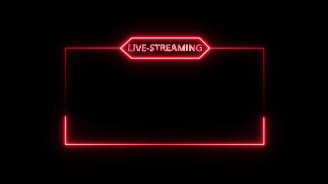 live RCE streaming neon text frame animation box frame neon frame live streaming game live Stream overlay animation for live streaming video Titles 4k animation .