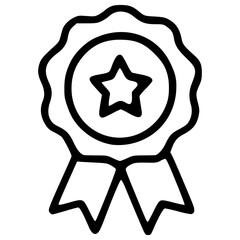 Monochrome Hand Drawn Ribbon Award