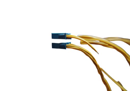 Network cables isolated on transparent background. generative ai