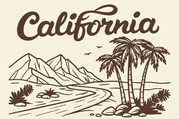 Naklejka premium Los Angeles golden state . graphic tee vector for city. t-syhirt, sweatshirt, graphics. vintage city print graphics, vintage retro typograpy. city vibes in california