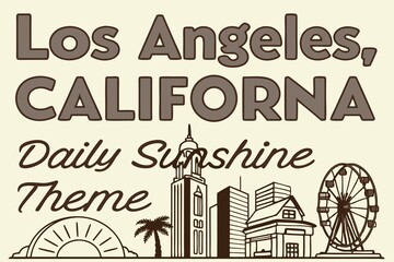 Naklejka premium Los Angeles golden state . graphic tee vector for city. t-syhirt, sweatshirt, graphics. vintage city print graphics, vintage retro typograpy. city vibes in california