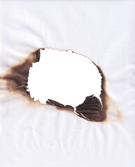 Real Burned Hole in white Paper middle PNG - Scorched Edges, Burnt Texture, Distressed Element, or...