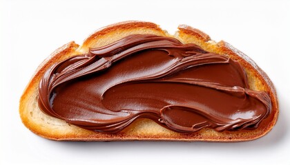Obraz premium slice of bread with chocolate paste gourmet isolated