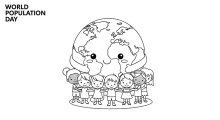 Cute blue circle character with happy expression and text world diabetes day isolated on transparent background