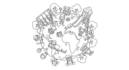 Collection of diverse cartoon children in traditional indonesian attire some holding flowers and flags isolated on transparent background