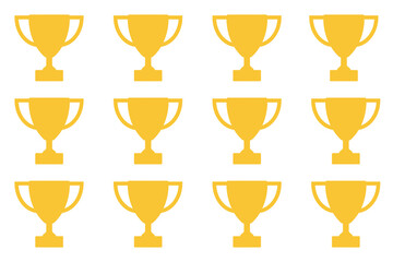 gold trophy cups, Set of gold trophy cup , Set of gold trophy cups icon set of cups, set of trophy cup icons,  