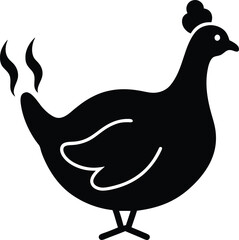 Obraz premium Roasted chicken silhouette vector illustration