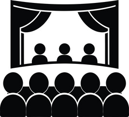 Simple theater stage silhouette vector illustration