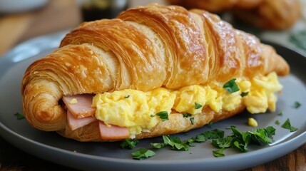 Scrumptious Ham and Egg Croissant Sandwich