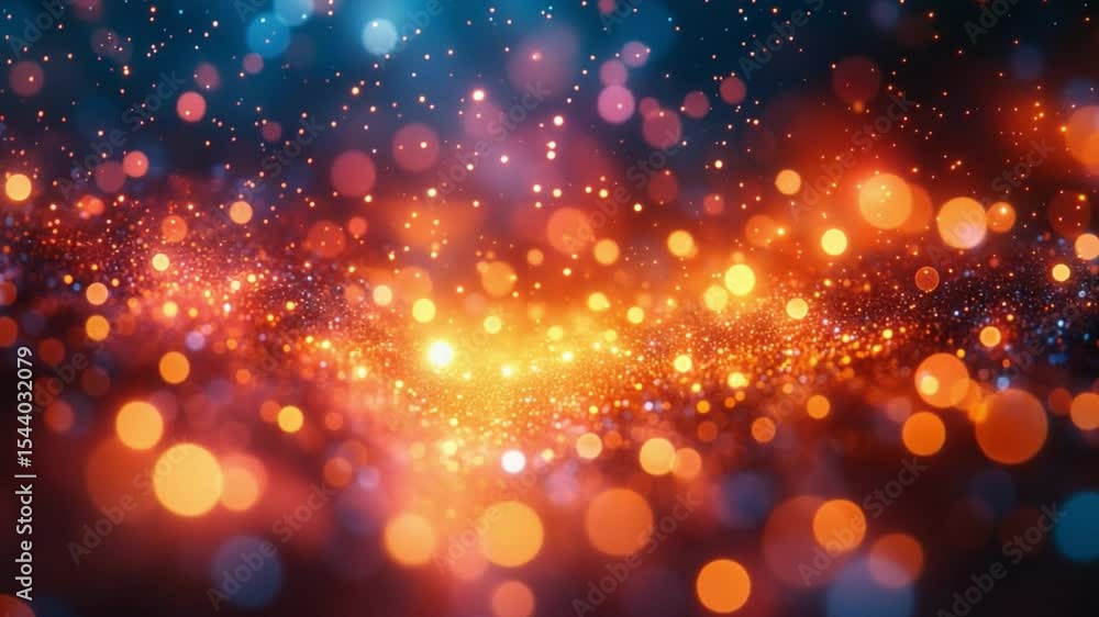 Poster glowing abstract: an ethereal display of sparkling bokeh, radiating warmth and vibrancy. a dreamy vi