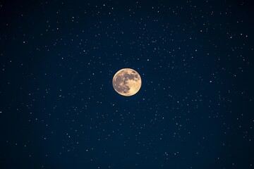 A glowing planet hangs alone in a silent night sky