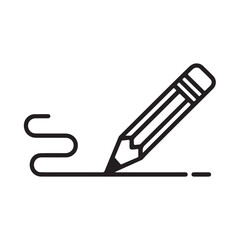 Pencil drawing line art simple design icon