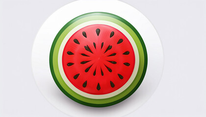 Fototapeta premium watermelon colorful icon isolated on white circle red green watermelon illustration vector eps