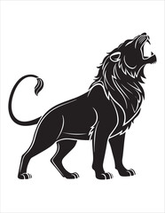 Majestic Lion Silhouette Vector – Roaring King of Jungle Clipart, Tribal Lion Heads & Powerful Animal Poses