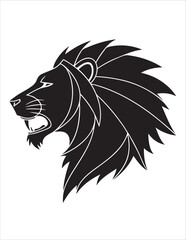 Majestic Lion Silhouette Vector – Roaring King of Jungle Clipart, Tribal Lion Heads & Powerful Animal Poses