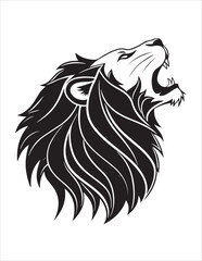 Majestic Lion Silhouette Vector – Roaring King of Jungle Clipart, Tribal Lion Heads & Powerful Animal Poses