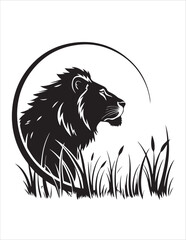 Majestic Lion Silhouette Vector – Roaring King of Jungle Clipart, Tribal Lion Heads & Powerful Animal Poses