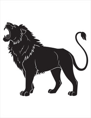 Majestic Lion Silhouette Vector – Roaring King of Jungle Clipart, Tribal Lion Heads & Powerful Animal Poses
