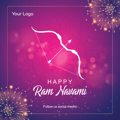 Happy Ram Navami. Ram Navami vector banner on isolated background. Vector Ram Navami text