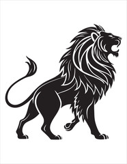 Majestic Lion Silhouette Vector – Roaring King of Jungle Clipart, Tribal Lion Heads & Powerful Animal Poses