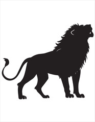 Majestic Lion Silhouette Vector – Roaring King of Jungle Clipart, Tribal Lion Heads & Powerful Animal Poses