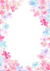 A soft, artistic floral frame with watercolor flowers and line sketches, surrounding a central white space for creative use
