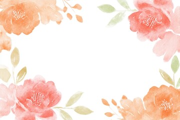 A soft, artistic floral frame with watercolor flowers and line sketches, surrounding a central white space for creative use