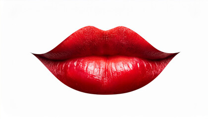 Fototapeta premium red lips isolated on white background