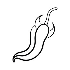 twisted chili peppers in dynamic line formation Vector illustration