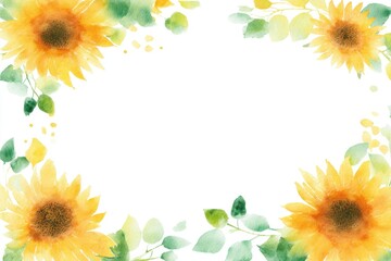 A soft, artistic floral frame with watercolor flowers and line sketches, surrounding a central white space for creative use