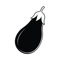 curved eggplant in shaded soft line art design Vector illustration