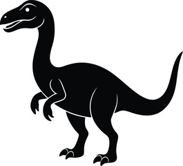 Silhouette of a Long-Necked Dinosaur Prehistoric Reptile Illustration