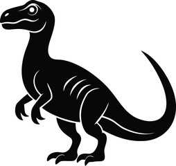 Adorable Cartoon Velociraptor Dinosaur Illustration