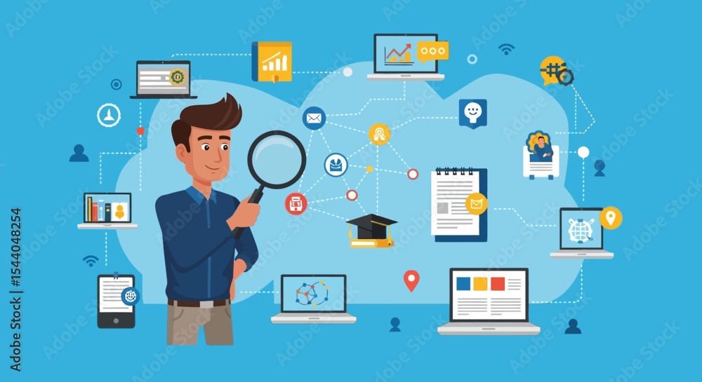 Aufkleber data analysis exploring information and insights through research and technology