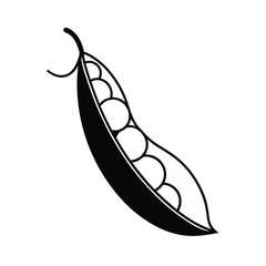 peas popping out from pod in action line art Vector illustration