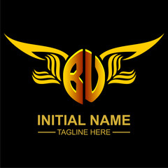 Obraz premium BU Golden Wing Emblem Logo