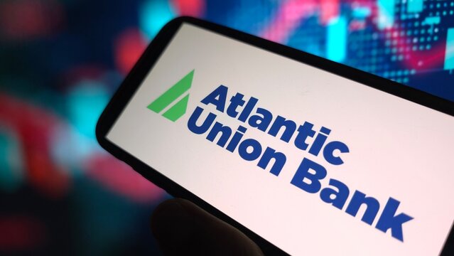 Konskie, Poland - June 20, 2025: Atlantic Union Bankshares company logo displayed on mobile phone