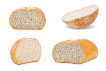 White bread on a white isolated background