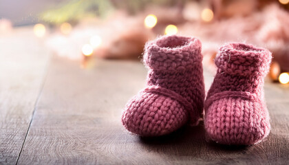 pink knitted baby booties