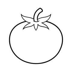 pair of tomatoes with leafy top in soft sketch Vector illustration