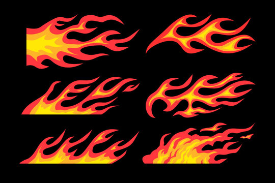 vector illustration of a fire flames ,fire and  flames decal element set 
