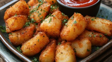 Crispy Roasted Potatoes with Ketchup