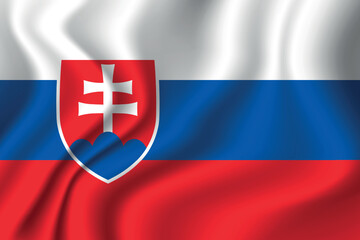 Fototapeta premium Flag of Slovakia. Slovak national symbol in official colors. Template icon. Vector background.